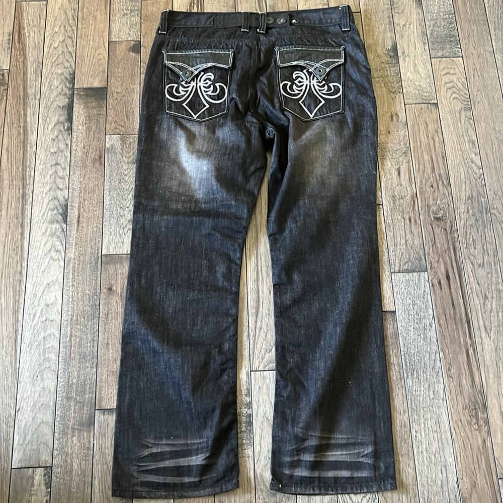 Vintage Affliction 100% cotton baggy jeans 40x34 - Picture 8 of 13